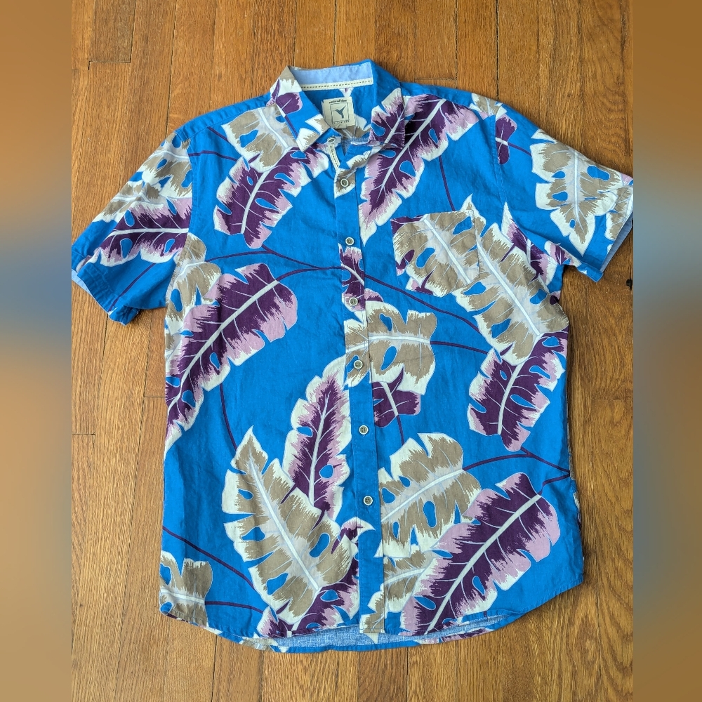 Men's Hawaiian Shirt Natural Blue by Visitor size Large